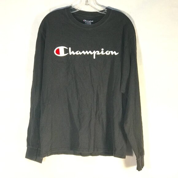 CHAMPION Black Workout Athletic Long Sleeve Tee - Picture 1 of 7